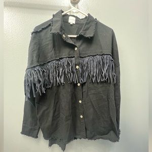 Ellison fringe snap up shirt size large